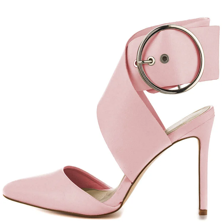 Pink Wedding Sandals Stiletto Heels Closed Toe Sandals for Bridesmaid |FSJ Shoes