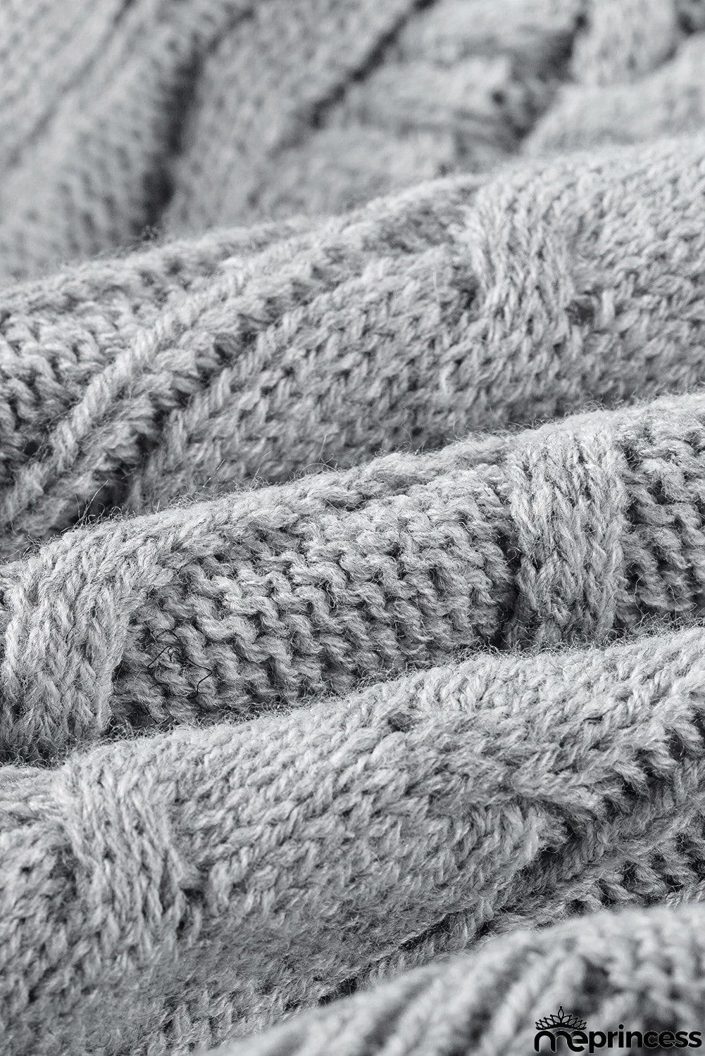 Cable Knit Open Front Long Cardigan