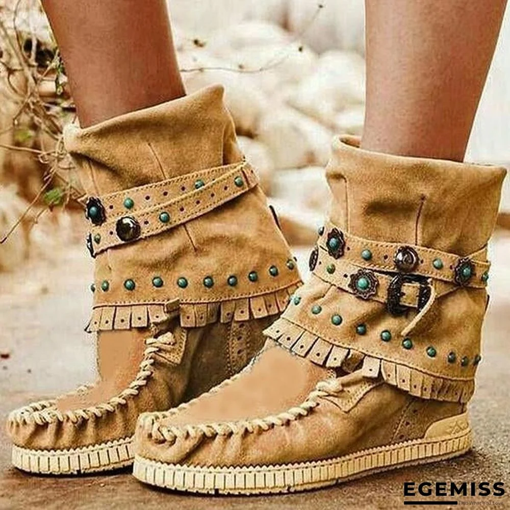 Fashion Belt Buckles Tassel Boots | EGEMISS