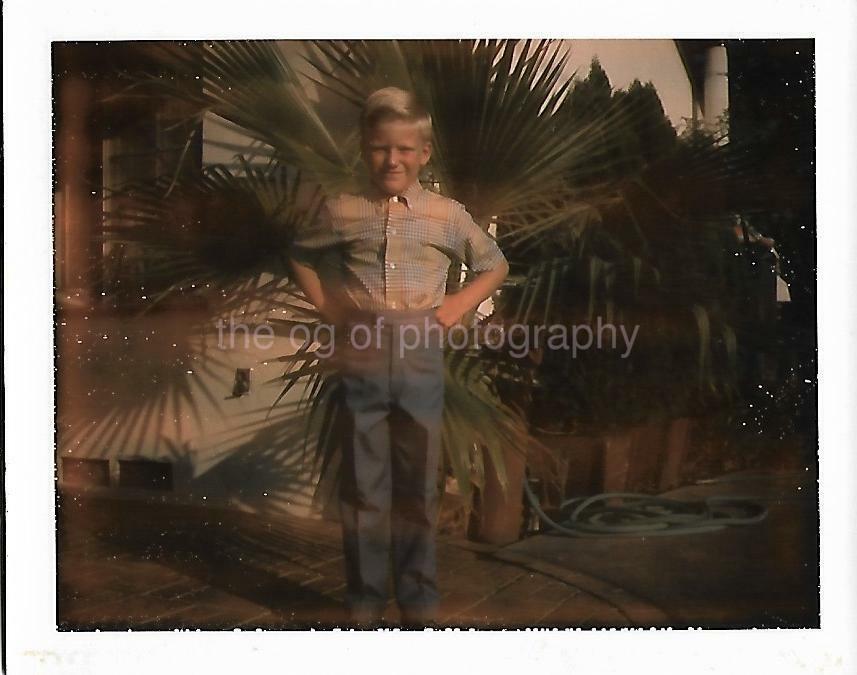 Young Boy FOUND Photo Poster paintingGRAPH ColorOriginal Snapshot VINTAGE 03 21 Q