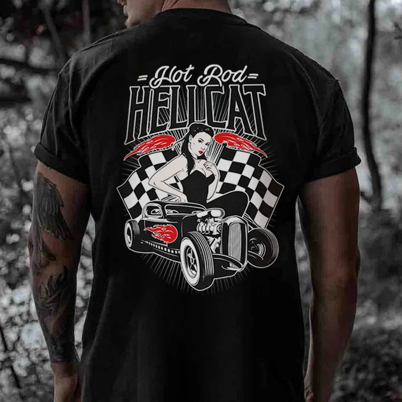 HOT ROD HELLCAT Sexy Lady Black Print T-shirt