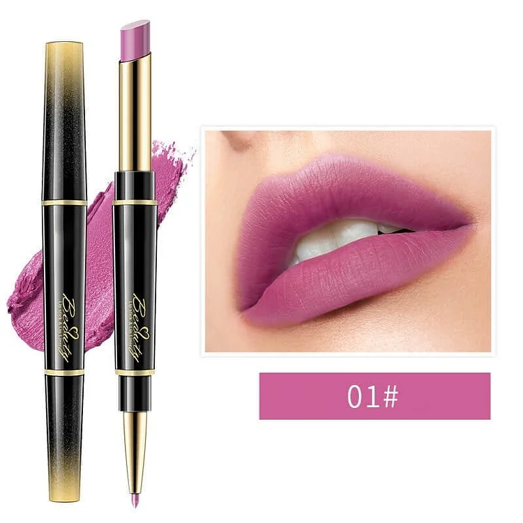 🔥Last Day 49% OFF-Double-ended Lipstick Automatic Lip Liner Matte Waterproof Non-fading Non-stick Lipstick