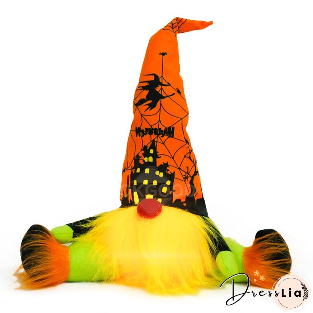 Halloween Plush Gnome Doll With Warm Lights