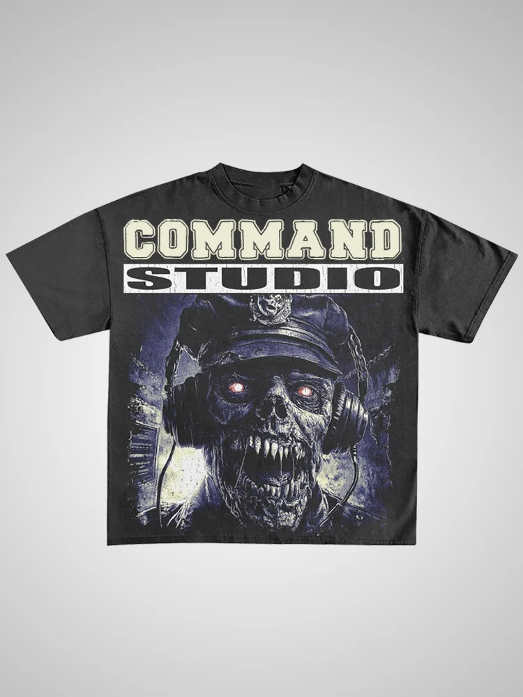Terror Officer Retro Pattern Cotton T-shirt
