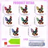 8Pcs Diamond Painting Rooster Fridge Magnet for DIY Art Crafts