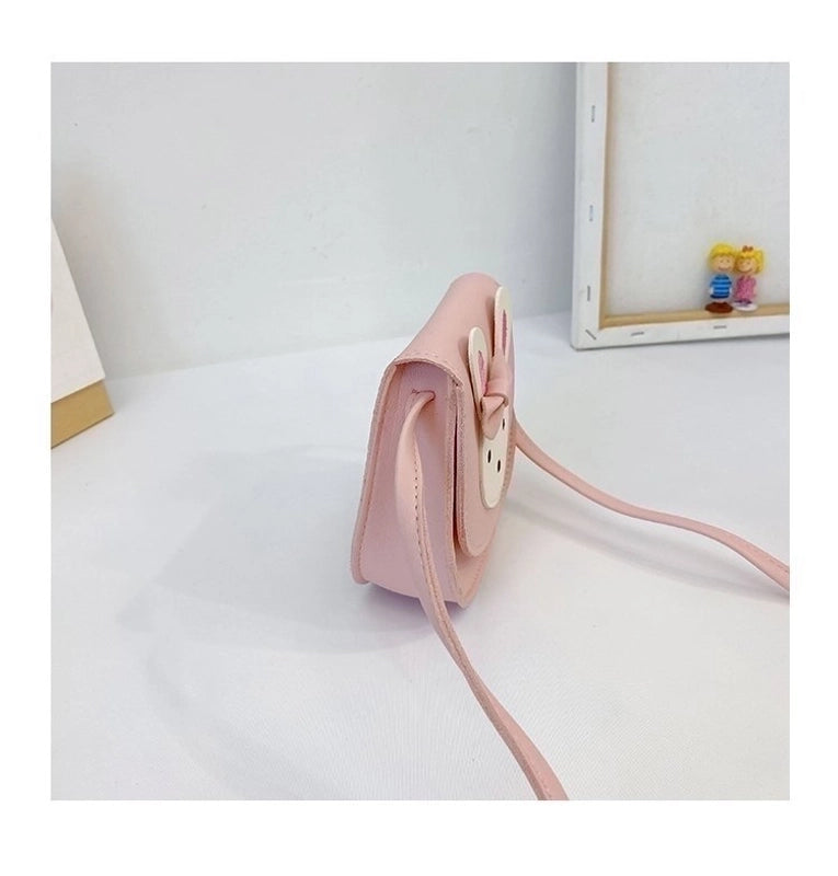Girl’s Small Pu Leather Rabbit Cute Square Magnetic Buckle Crossbody Bag