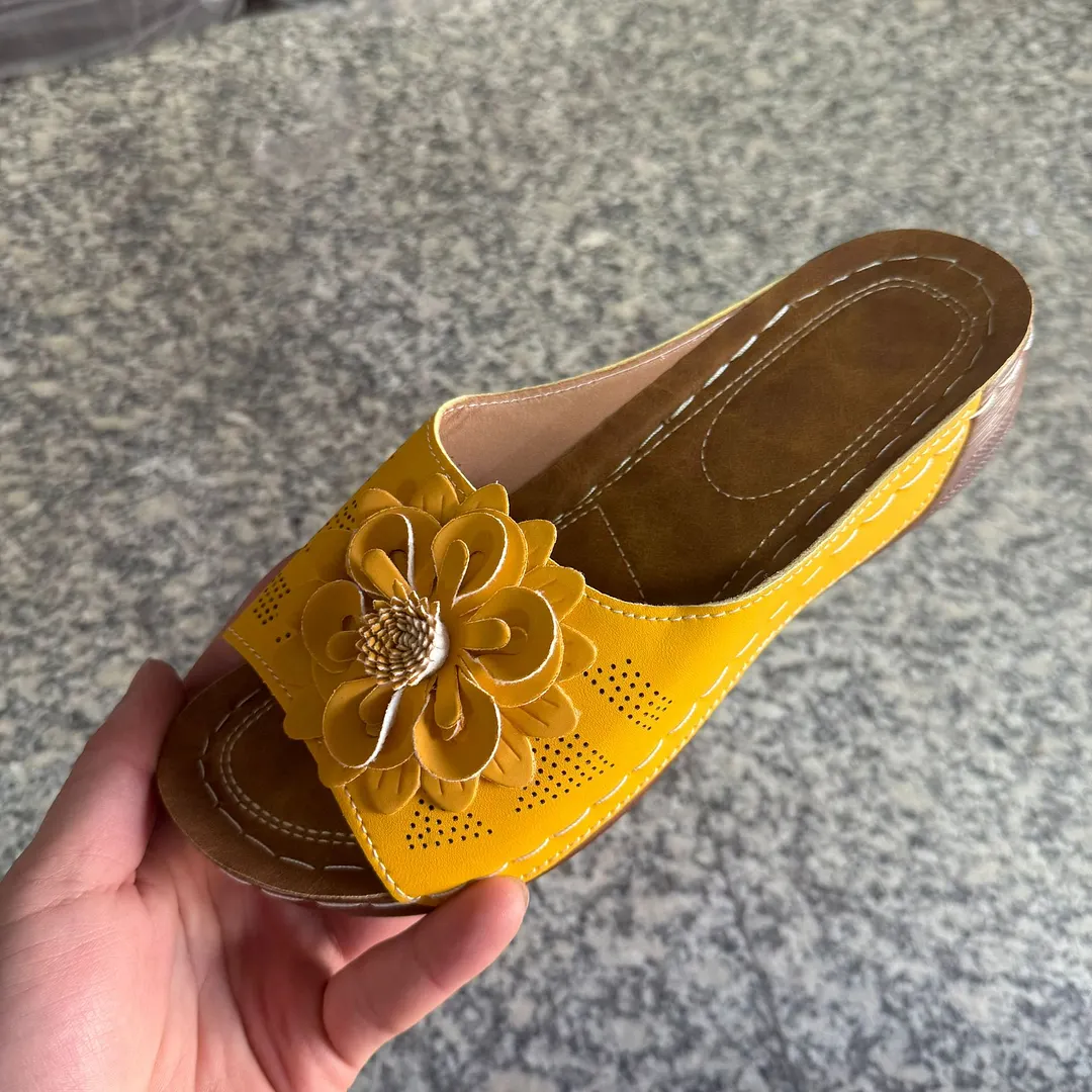 Breakj Breakj Summer New Large-Size Lady Thick-Soled Sandals Help Flowers Decorated With Ultra-Light Polyurethane Soles