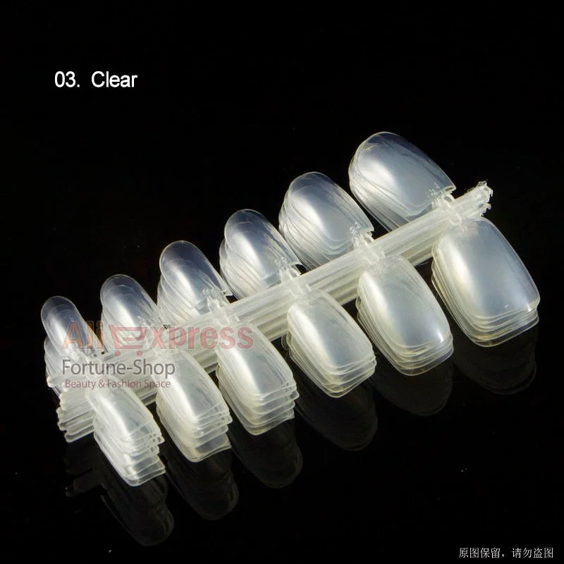 120pcs/pack 20 Colors Full Cover Nail Tips Short Design Fake Nails Square Faux Ongles Acrylic Frenc False Nails Art Tips Tools-Nail Inspo