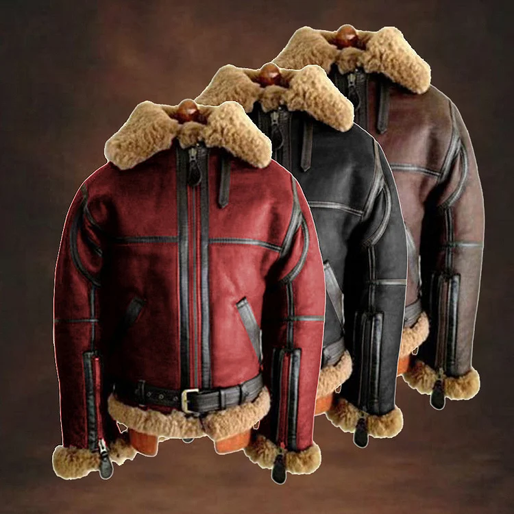 Aviator Bomber Jacket B3 Real Sheepskin Leather