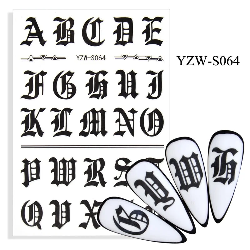 Sexy Lady Shaped Fashion Nail Sticker Geometric Abstract Line Nails Inspired Decals Art 3D Adhesive Sliders Manicure Accessory-Nail Inspo