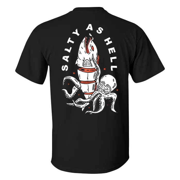 Salty As Hell Octopus Printed Men's T-shirt