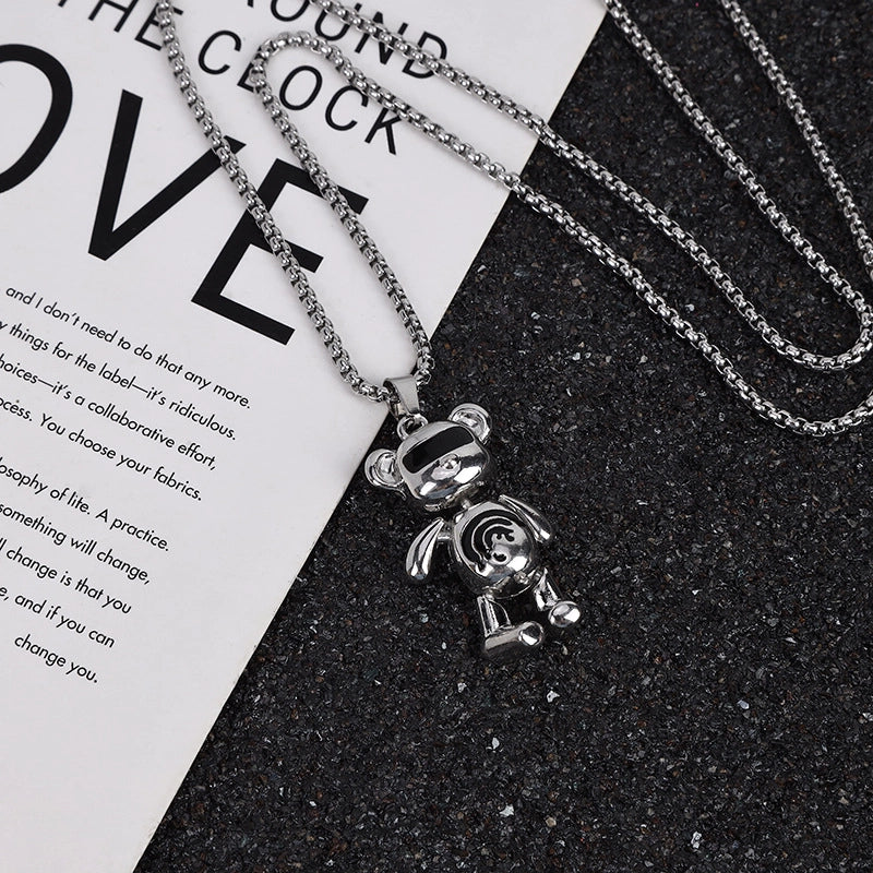 Hip-Hop Vintage Style Animal Letter Alloy Titanium Steel Plating Men’s Pendant Necklace Men Pendant Necklaces