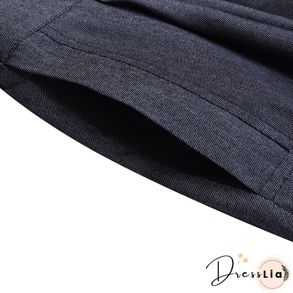 S-5Xl Ladies Denim Button Ruffle High Waist Long Skirt Dress Casual Elegant Loose Outwear A Line Dress Kleid