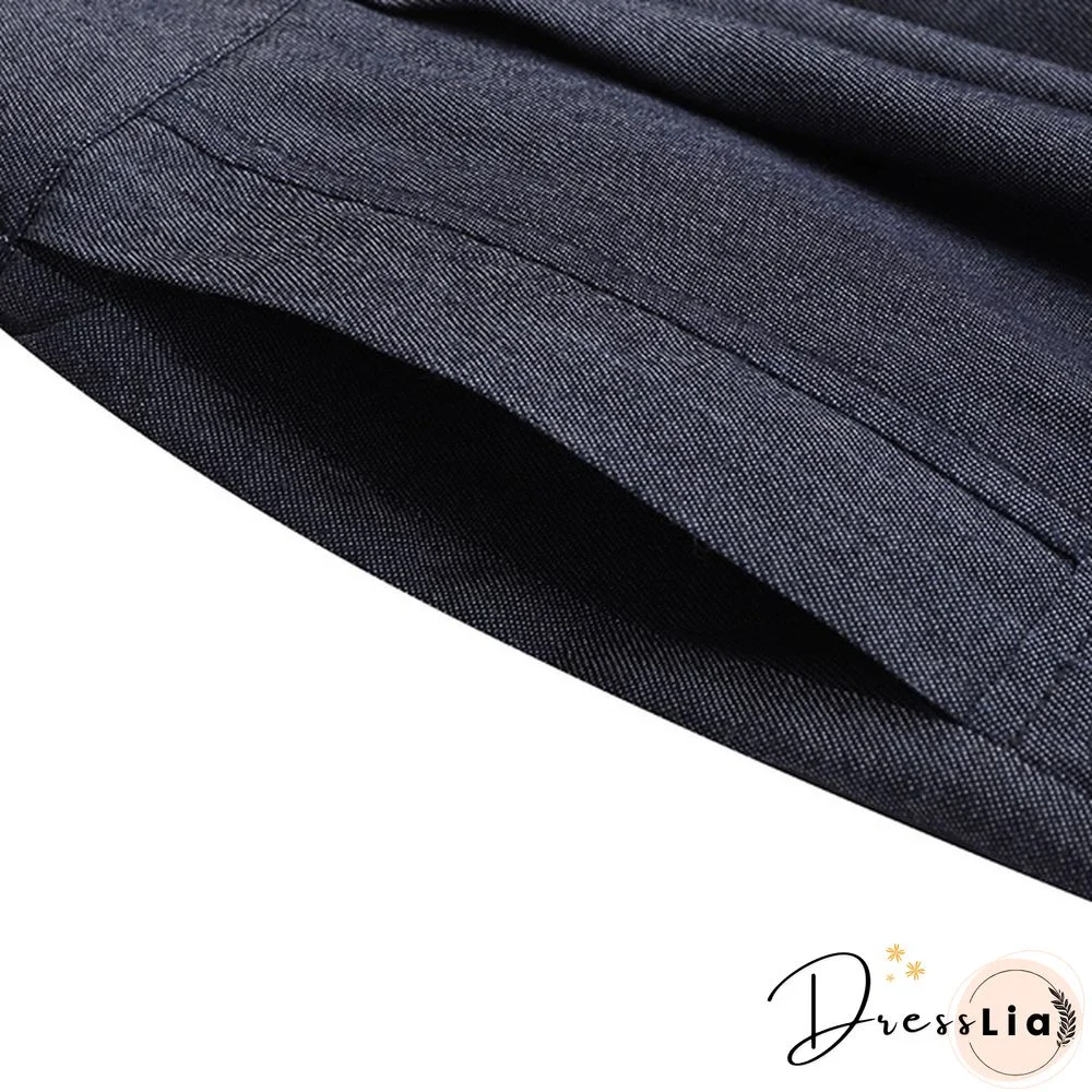 S-5Xl Ladies Denim Button Ruffle High Waist Long Skirt Dress Casual Elegant Loose Outwear A Line Dress Kleid