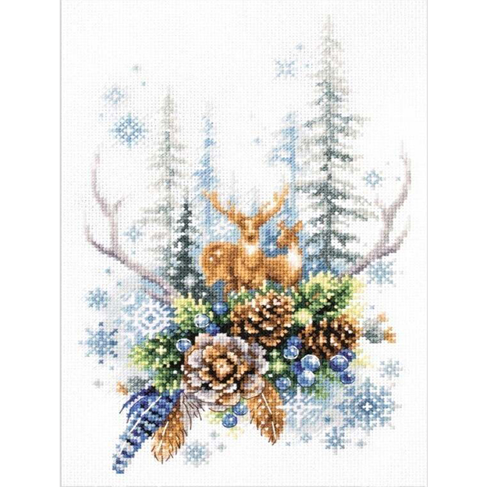 

Elk - 11CT Stamped Cross Stitch - 40*60CM (Big Size), 501 Original