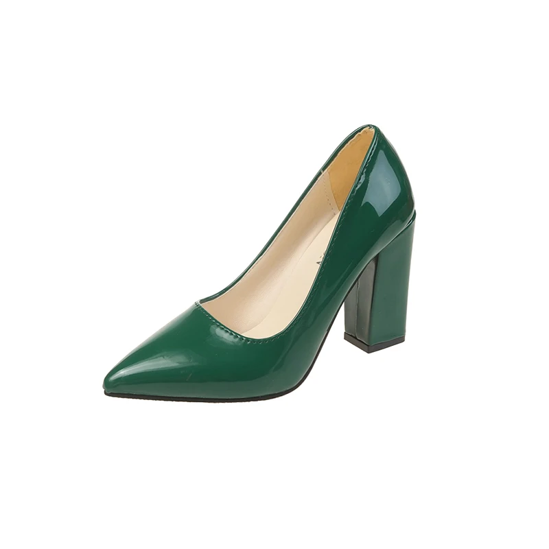 Thepearlpad 2025 Candy Color Shoes Thick Heel Woman Pumps Candy Color Women  Office Pointed Toe High Heels Wedding Female Heel Shoes