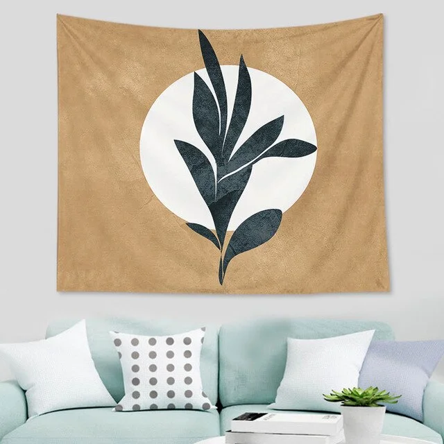 Abstract nordic Geometric Tapestry Tropic Modern Art Brown Wall Hanging ins Tapestry Decorative Tapestry For Home Decoration