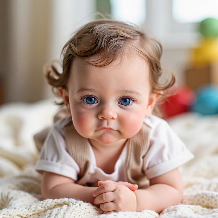 12" & 16"  Lifelike Awake Full Silicone Realistic Baby Doll With Bright Blue Eyes, Cute Toddler Reborn Baby Doll Boy or Girl Jenny：Realistic Reborn Baby Dolls By Rsgdolls®