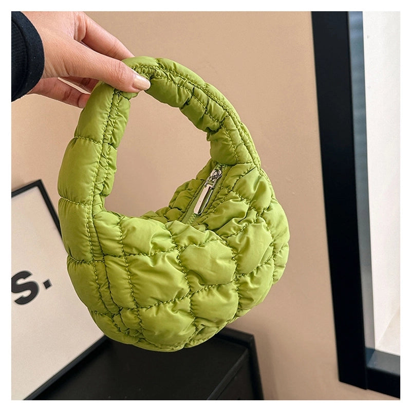 Women’s Small Nylon Solid Color Basic Zipper Cloud Shape Bag