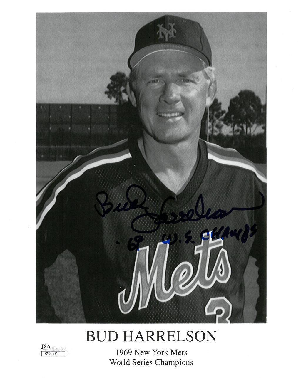 Bud Harrelson Signed NY Mets Authentic Autographed 8x10 Photo Poster painting JSA #R98535