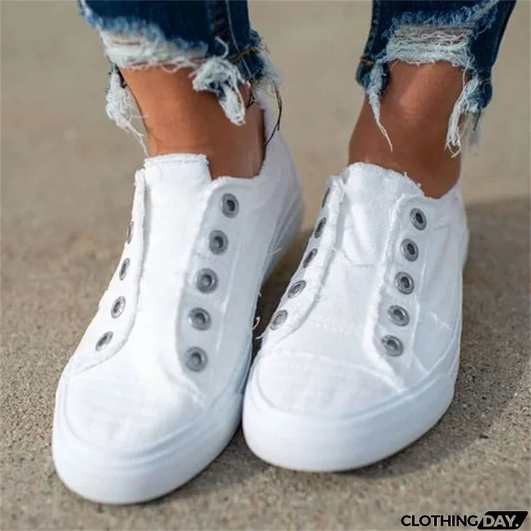 Women's Casual Simple Large Size Canvas Shoes