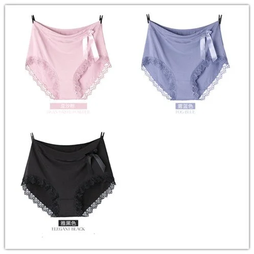 Big Sizes Panties of Large Size Clothing Laces Soft Ladies Plus Size Underwear Women Comfortable Briefs XL-5XL 3 Pieces