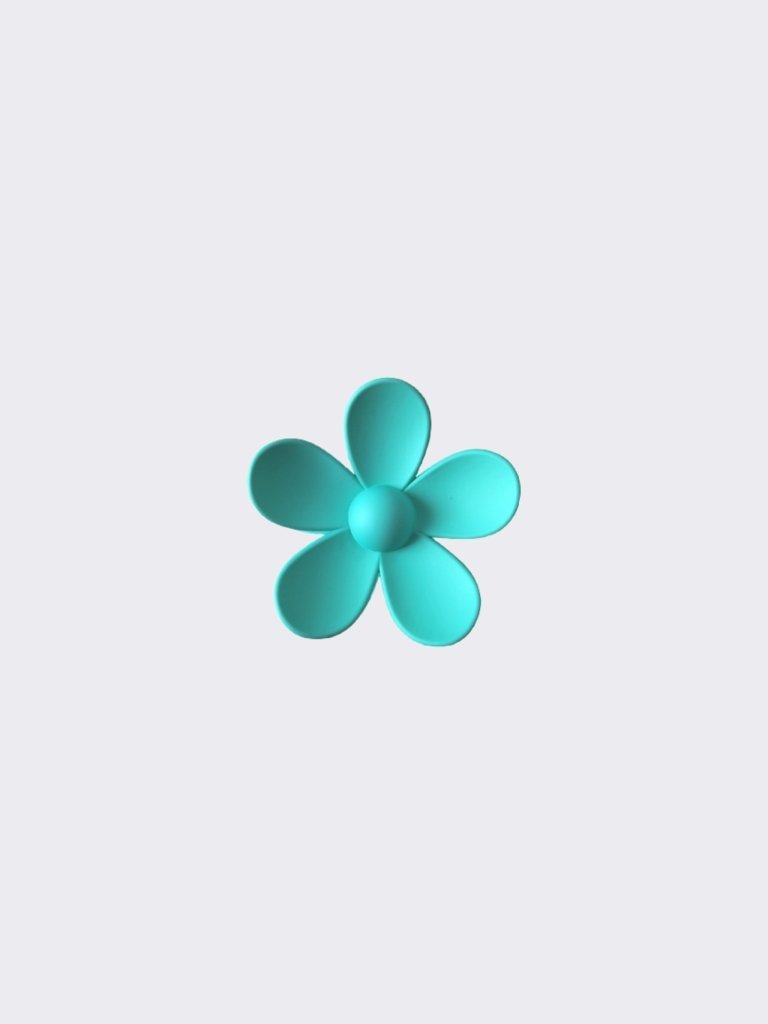 Flower Power Hair Clip - Teal