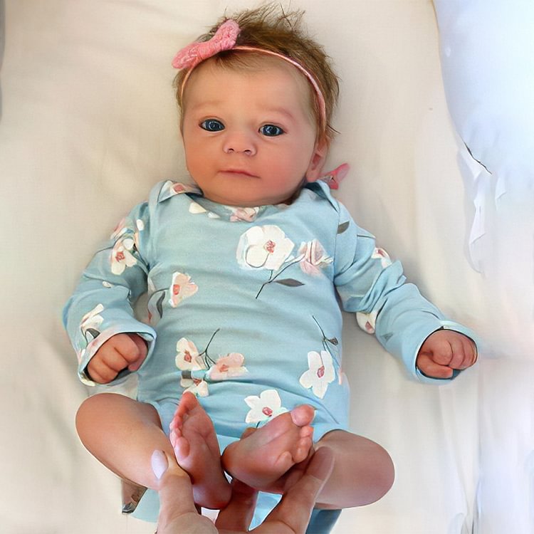 18" Real Lifelike Cute Eyes Opened Reborn Newborn Doll Girl Named Sum With Blue Eyes Rebornartdoll® Rebornartdoll®