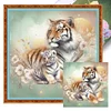 Tiger Mother And Cub-11CT Stamped Cross Stitch 40*40cm/15.75*15.75in