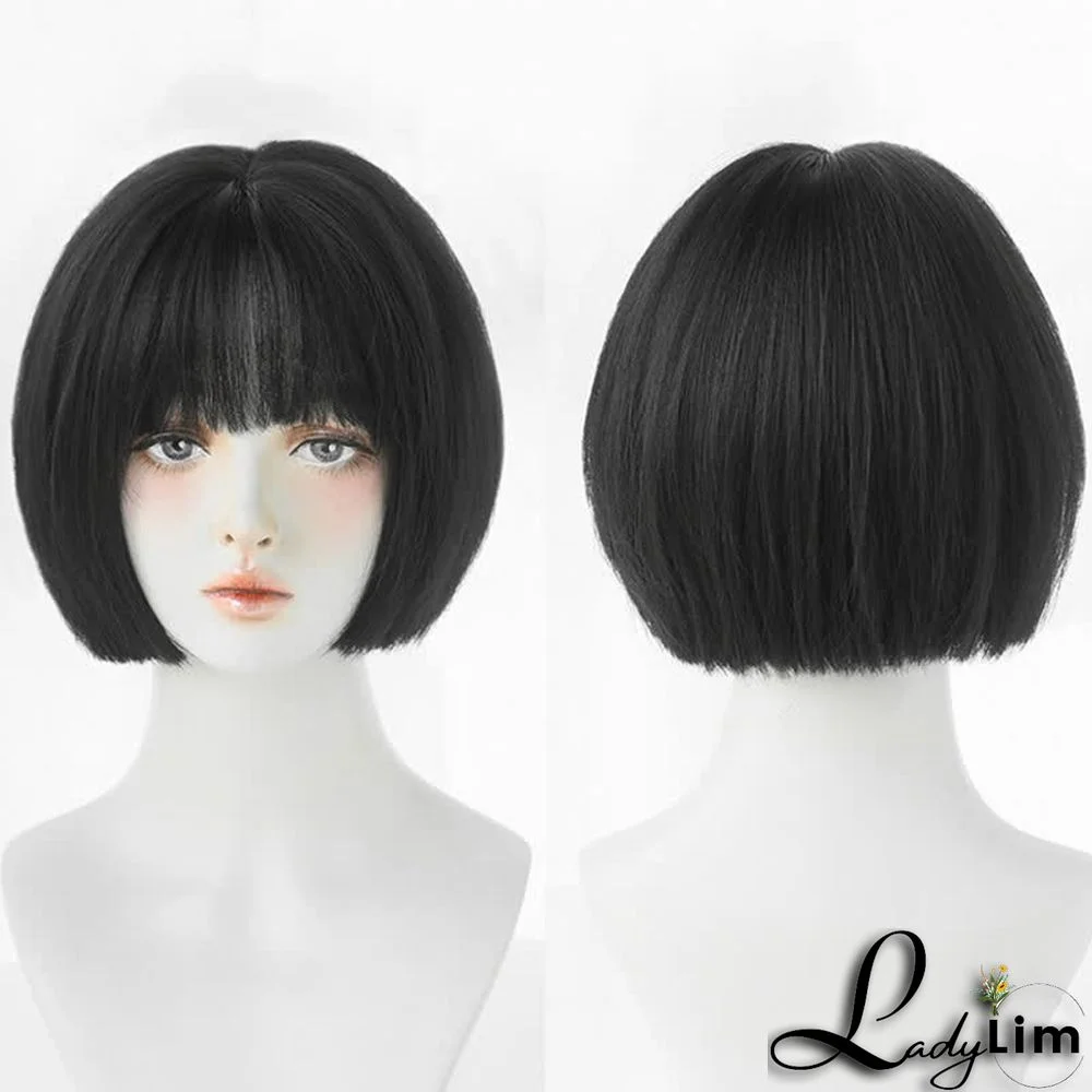 Fashion Bobo Short Straight Wig With Neat Bangs