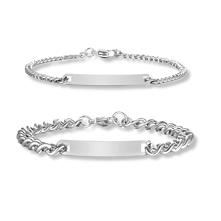 Engraved Couples Bracelet Set