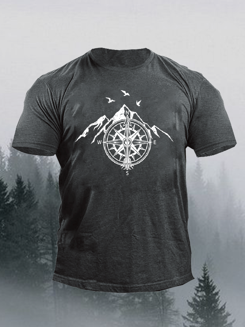 Men's Outdoor Mountain Compass Not Lost Short-Sleeved Shirt in  mildstyles