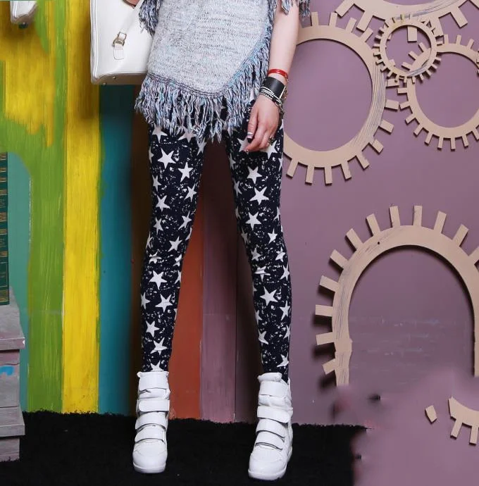 CUHAKCI Fitness Leggins Women Legging Graffiti Cartoon Printed Trousers Elastic Push Up Pencil Pants Polyester