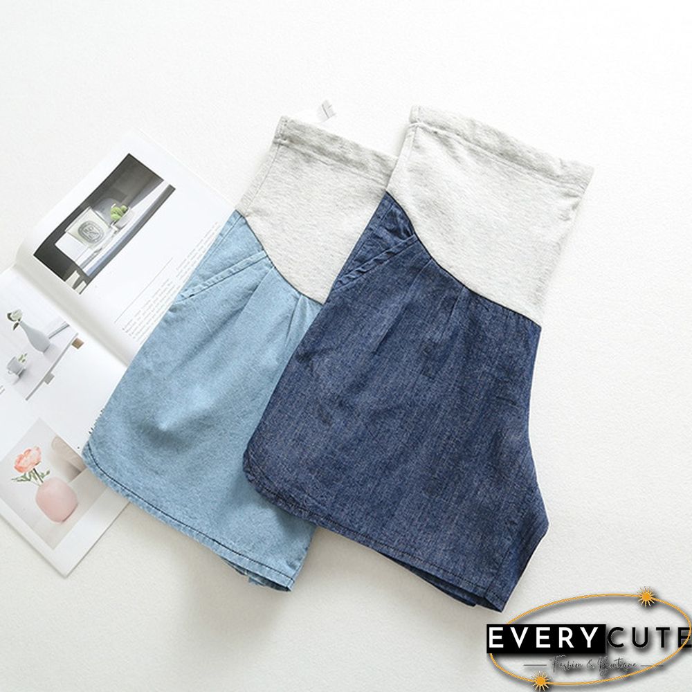 Maternity Pregnancy Women Pregnant Summer Denim Shorts Over Bump Pants Casual