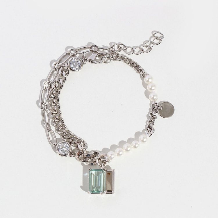 Multi-Layer Pearl and Diamond Bracelet KERENTILA