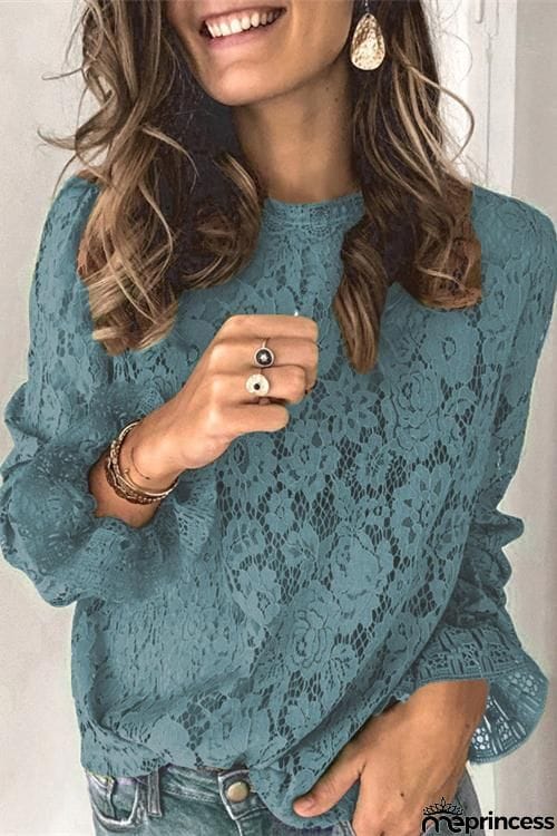 Layering Lace Puffed Sleeve Top