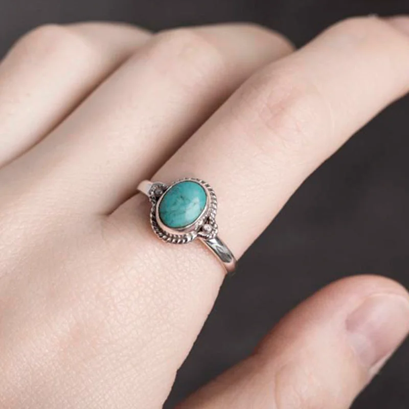 Turquoise Wisdom 925 Sterling SilverLove Ring