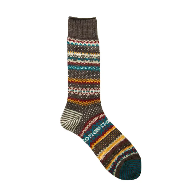 Comstylish Soft Warm Retro Tribal Rainbow Contrasting Socks
