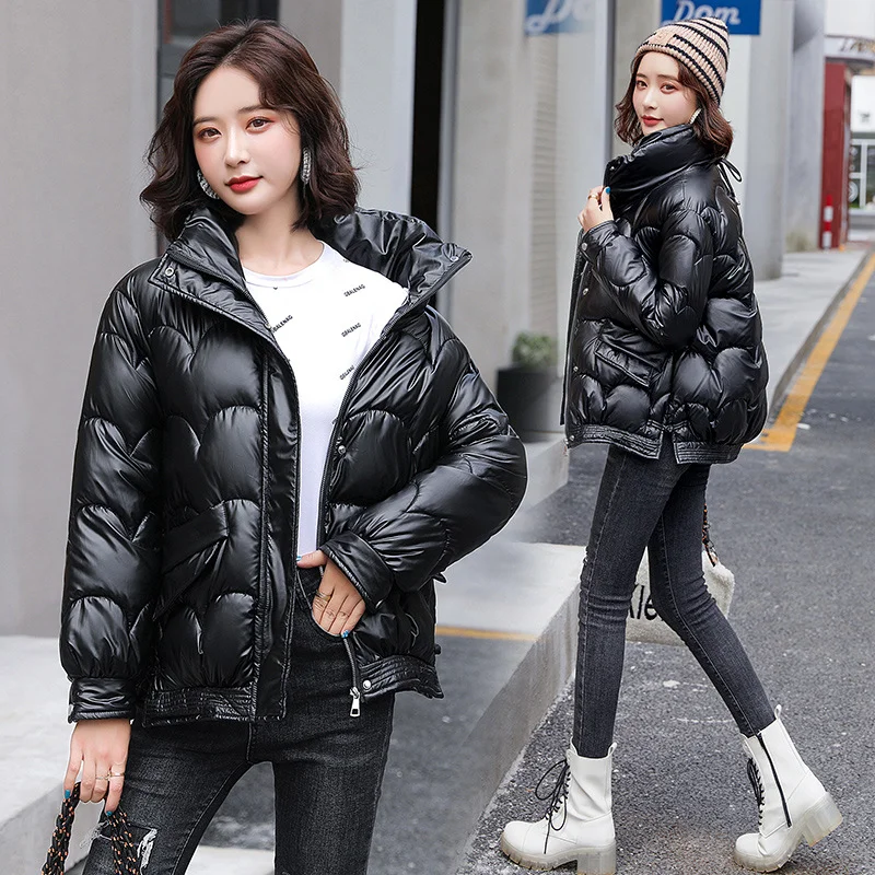 Woherb Winter 2024 New Korean Version Loose Cotton-Padded Jacket Small Cotton-Padded Jacket Coat-Outfit Ideas