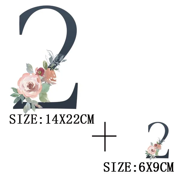 Beautiful Number Thermal Stickers On T-shirt Bag DIY Washable Patches Funny Design Iron On Transfers For Clothes Appliqued Decor