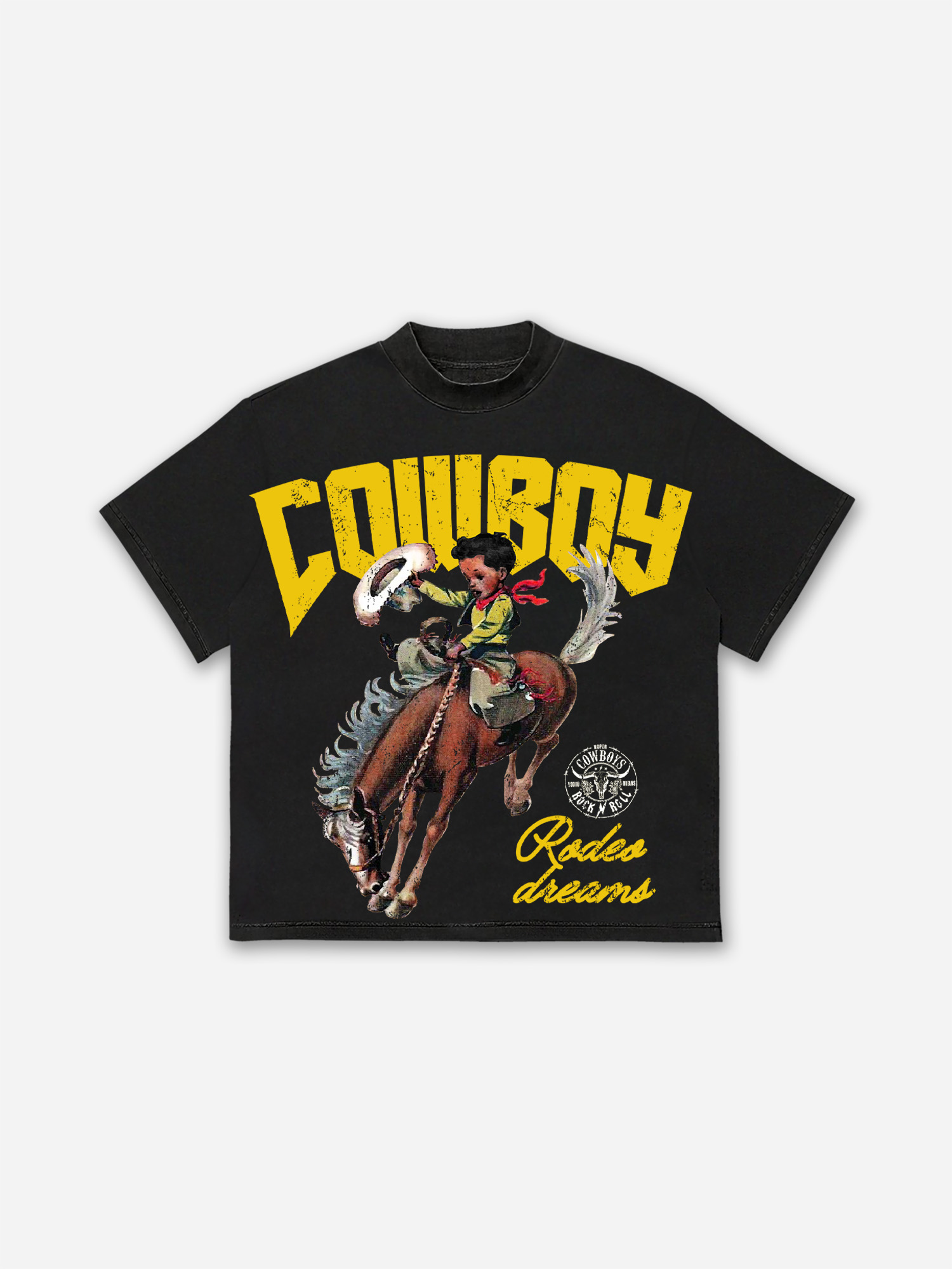  Cowboy Rodeo Dreams Print Cotton T-shirt Westsshops