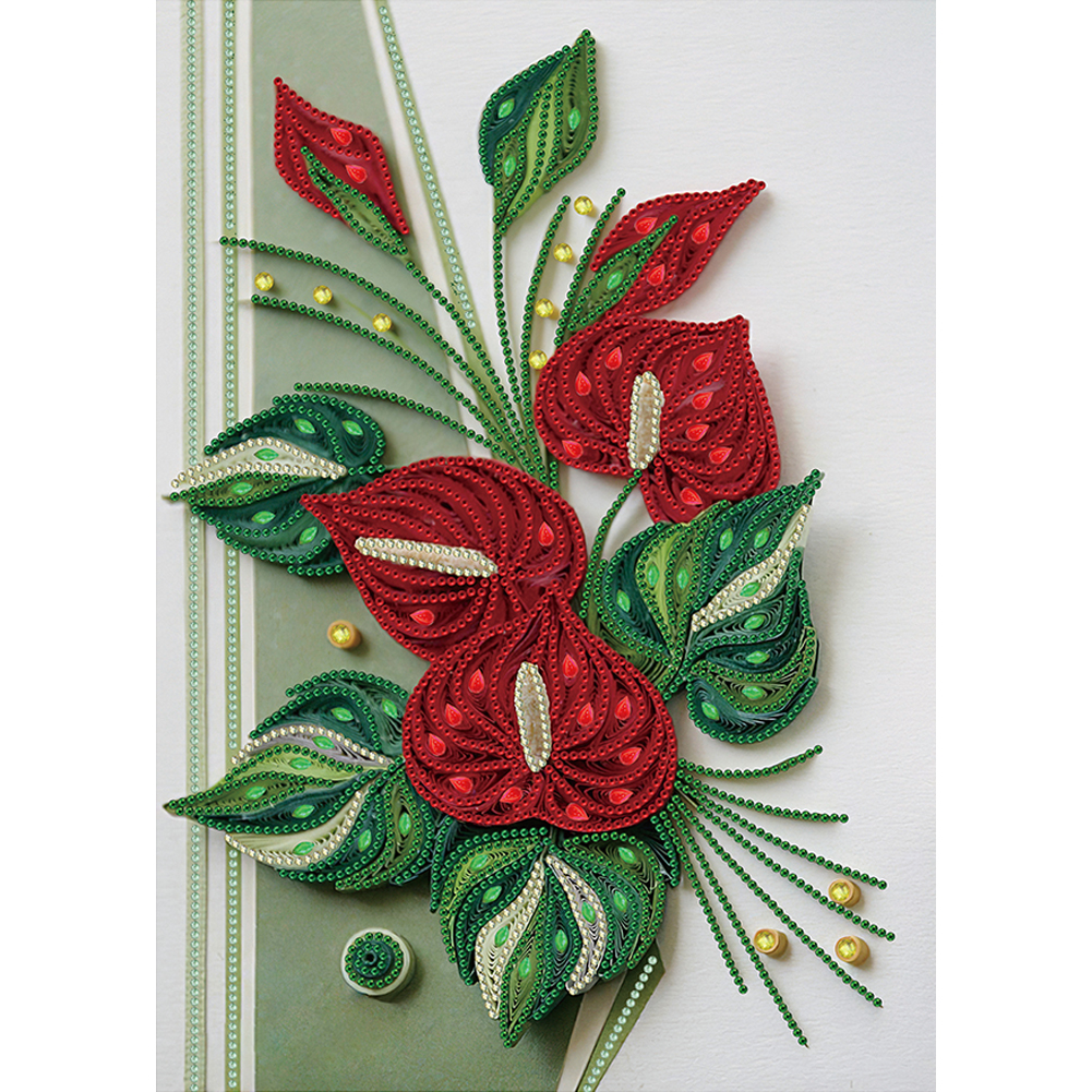 Quilling Leaves 30*40cm(canvas) beautiful special shaped drill diamond painting
