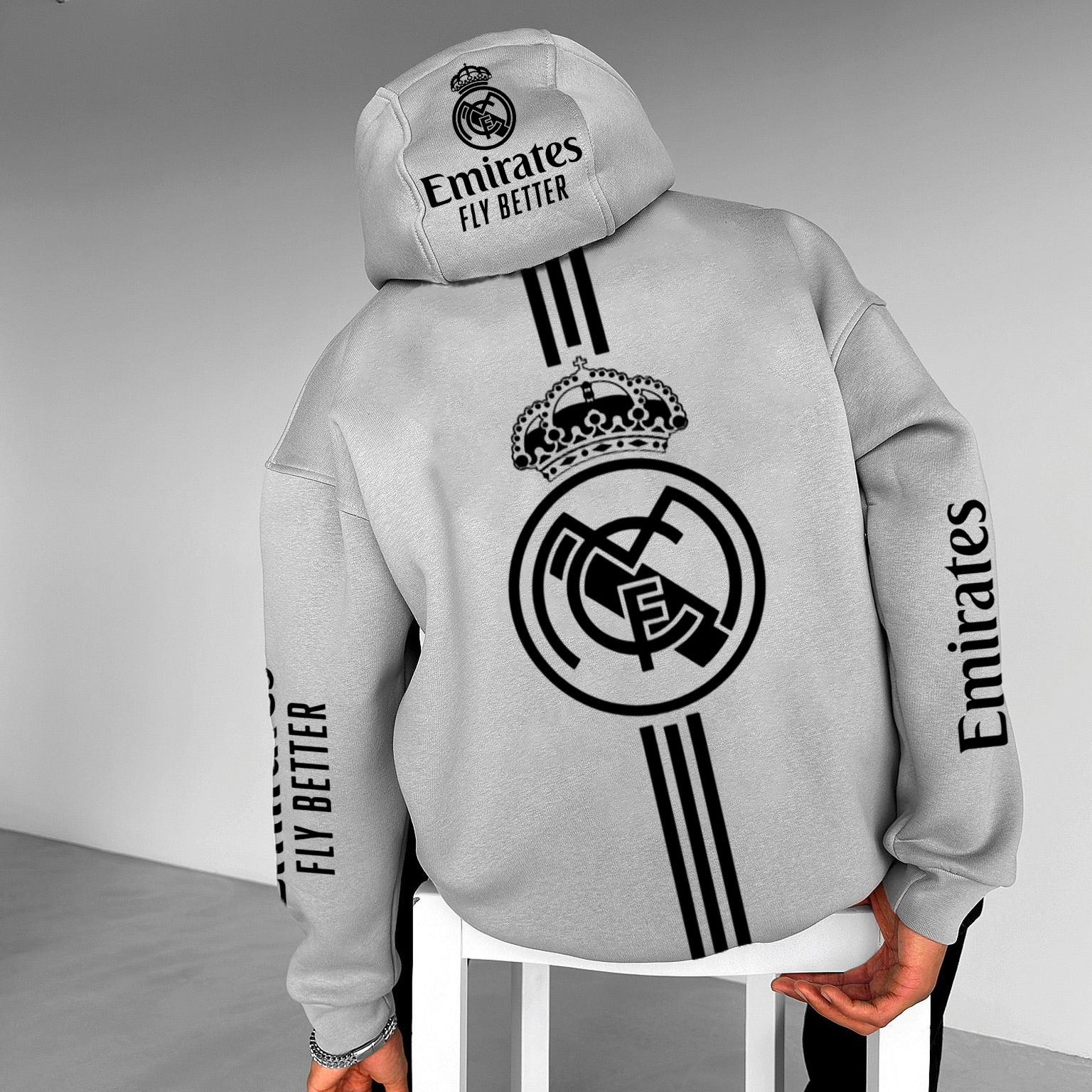 Unisex Football Team Logo Print Jersey Casual Oversized Hoodie / TECHWEAR CLUB / Techwear