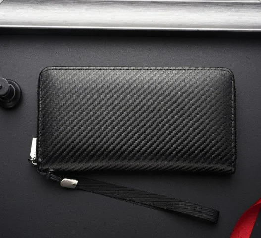 Men's long genuine leather wallet
