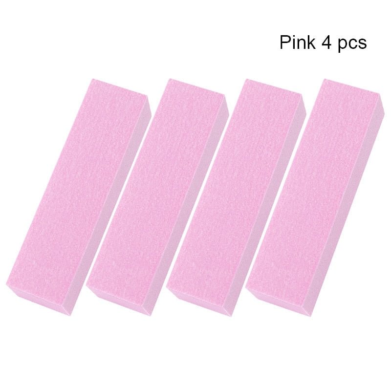 Pink White Buffing Sanding Files Block Pedicure Manicure Care Sponge Nail Art Buffer Grindig Polishing No Hurt Nail Art Tools