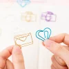 10 PACKS Hollow Out Colorful 10in1 Creative Shapes Paper Clips Office File Pins