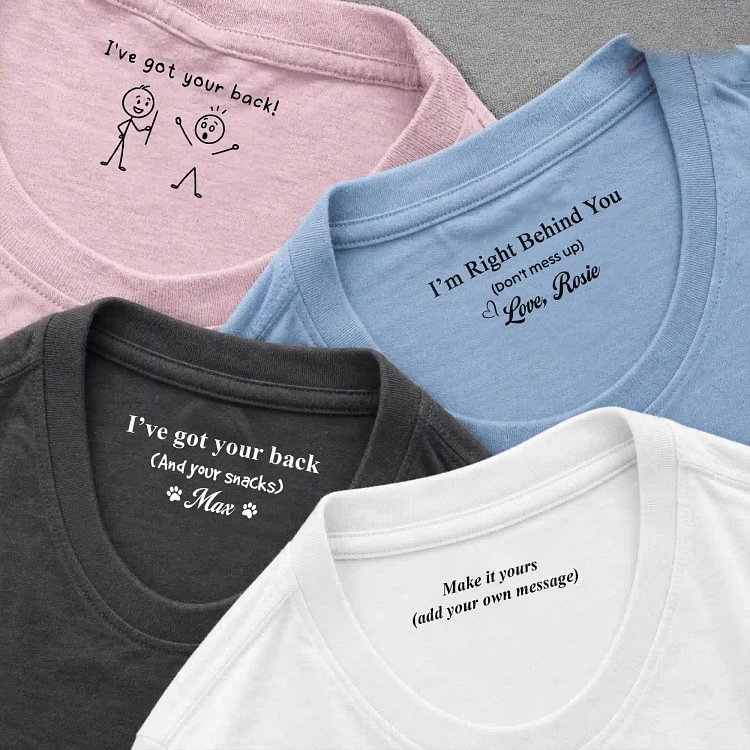 Custom Hidden Message Unisex T-Shirt, Sweatshirt & Hoodie &ndash; Personalized Secret Collar Note Gift