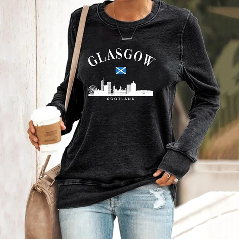 Women's Glasgow Travel Printed Casual Sweatshirt