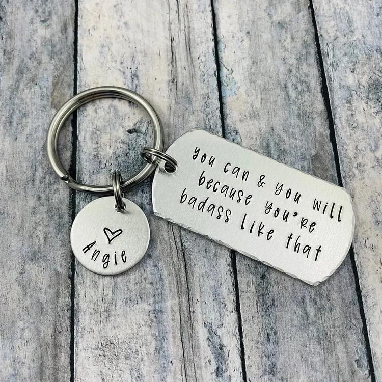 Personalized Name You Can & You Will Keychain Inspirational Gift