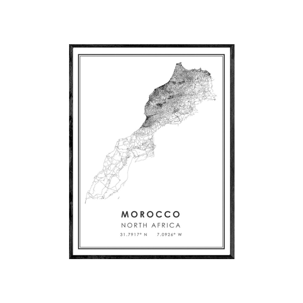 Prints Morocco Street Country City Map Poster Modern Canvas Painting Abstract Wall Art For Living Room Home Decor